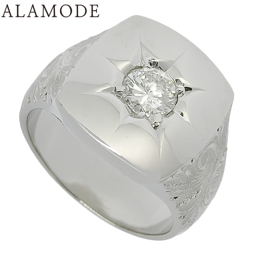 プラチナ印台リング14.3g【ダイヤモンド0.36ct、プラチナPt900】 プラチナ印台リング14.3g【ダイヤモンド0.36ct、プラチナPt900】