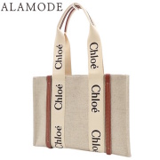 【送料 関税込】Chloe Woody ラフィア風トートバッグ ミディアム CHLOÉ Woody ラージ ラフィア トートバッグ レザートリム | NET