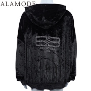 国内発 BALENCIAGA ロゴベージュコットンポケット長袖フーディー ベージュ系 S BALENCIAGA(バレンシアガ) パーカー・フーディ