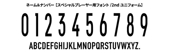 ネーム&ナンバーフォント