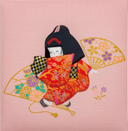 出産祝いに 名入れベビーアルバム★ナカバヤシ フエルアルバム [童人形 女の子]オルゴール付き（A-LBH-7001-P）|