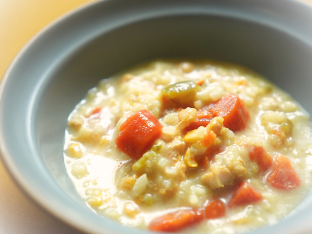 夏野菜のチキンクリームリゾット２