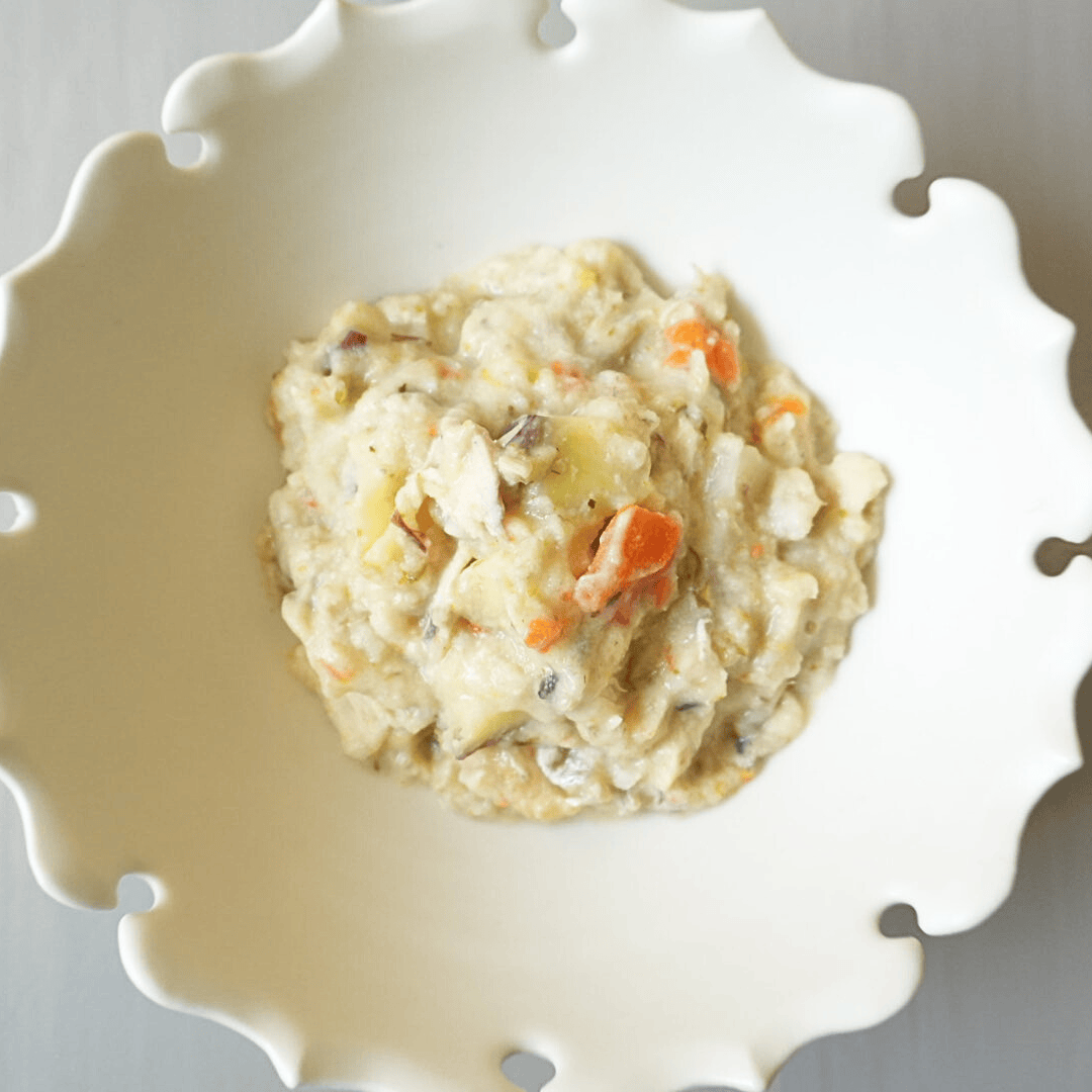 鯖と鶏のオーツ麦リゾット