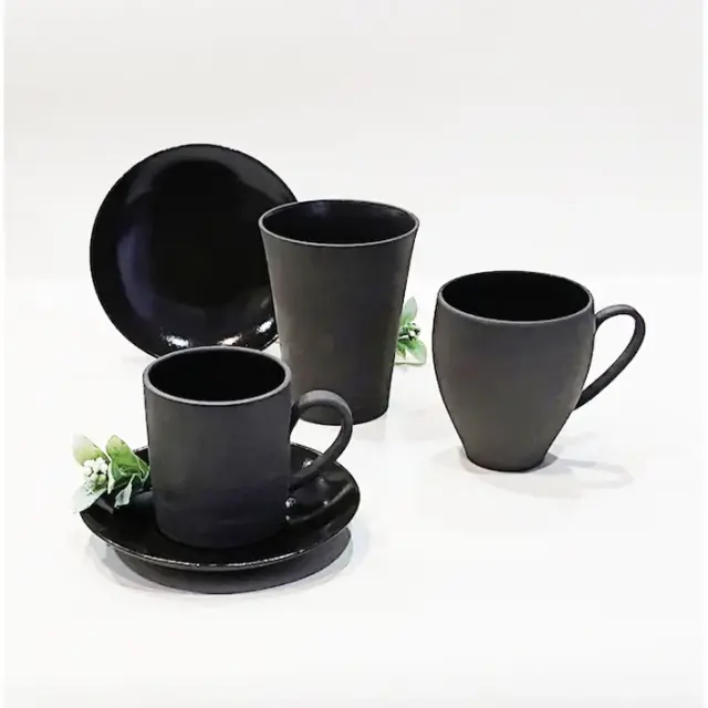 陶器　漆黒 京都 きらら坂 清水焼 漆黒 (しっこく) マグカップペア KL-1209 引出物