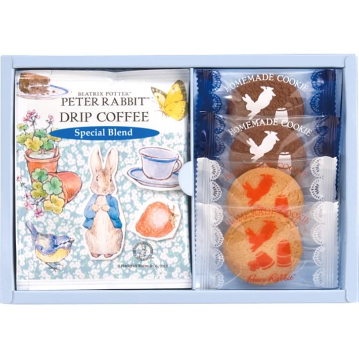 《ラッピング無料》 PETER RABBIT  ピーターラビット TM  コーヒー＆スイーツギフト PSG-５ お菓子 洋菓子 神戸スイーツ 焼き菓子詰め合わせ 出産祝い 結婚祝い お返し 御供