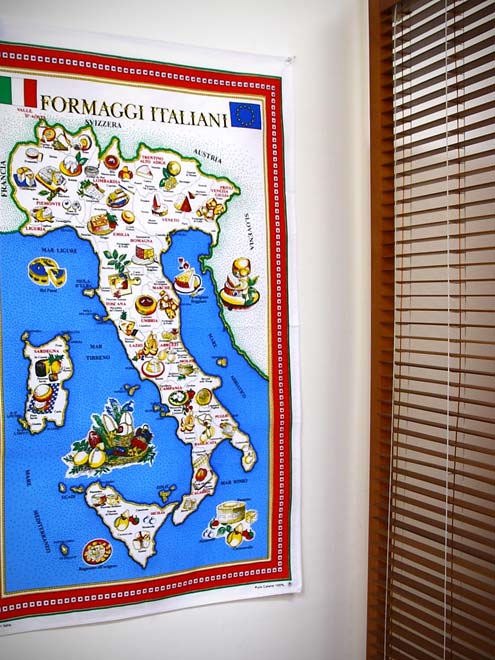 イタリア・Conti社タペストリーイタリアマップ：チーズ