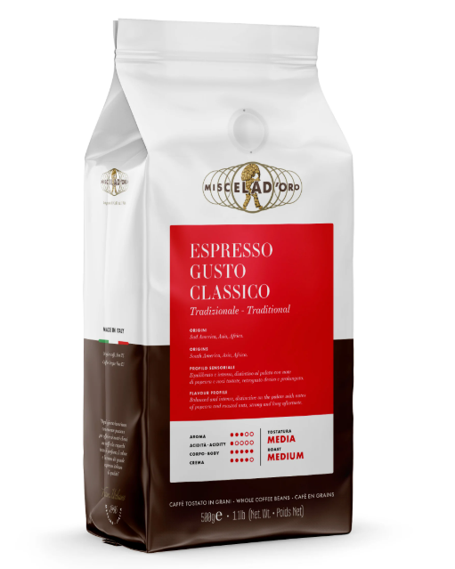 グスト・クラシコ500g_ミシェラドーロ社_イタリア産 (Italian espresso gusto classico by miscela doro))