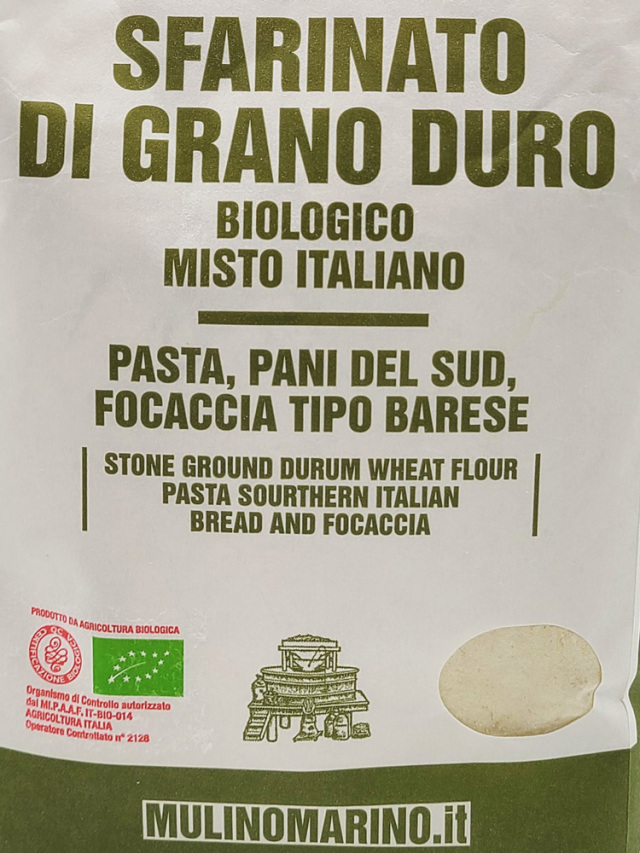 硬質小麦デュラムセモリナ粉 (石臼挽き) 1kg ムリーノ・マリーノ社 イタリア産 (Italian Durum Semolina flour by Mulino Marino)