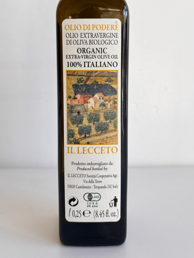 ＜イルレッチェート＞エキストラバージンオリーブオイル 250ml イタリア産 (Italian Exv Olive oile by il Lecceto)