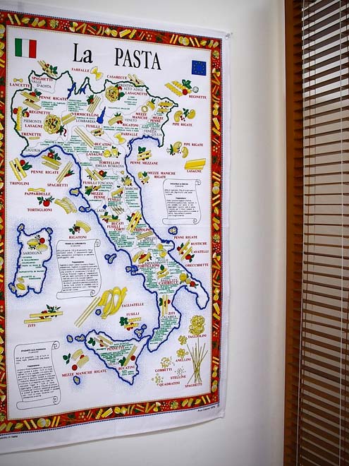 イタリア・Conti社タペストリーイタリアマップ： パスタ