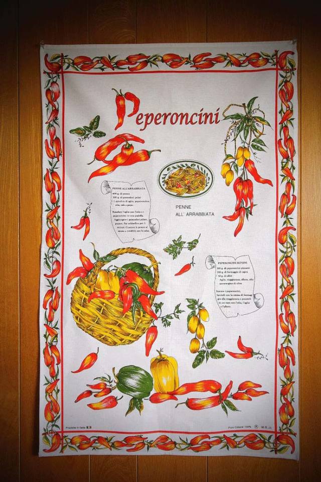 ペペロンチーニの使い方・タペストリー  コンティ社 イタリア産 (Italian Tapestry of Peperoncini by conti) 商品