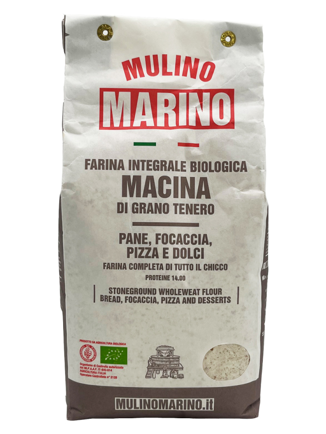 全粒粉 1kg ムリーノマリーノ社 イタリア産 (Italian Whole Wheat Flour by Mulino Marino)