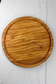 円形カッティングボード (溝付き) アルテレニョ社 イタリア製 (Italian olive fluted round board made by Arte Legno) 商品