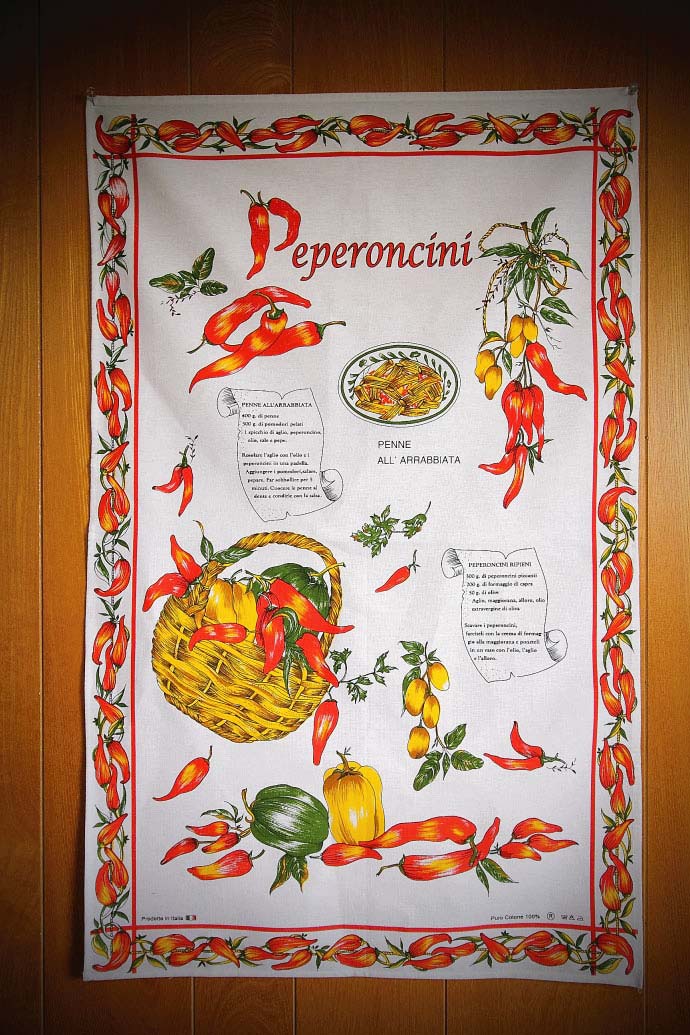 ペペロンチーニの使い方・タペストリー  コンティ社 イタリア産 (Italian Tapestry of Peperoncini by conti) 商品