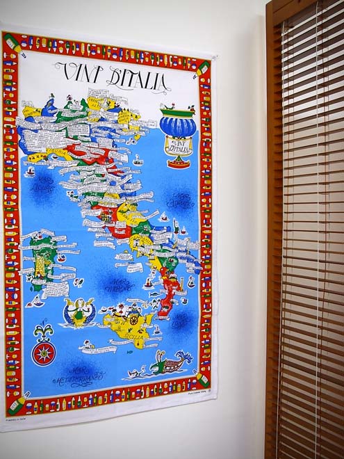 イタリア・Conti社タペストリーイタリアマップ： ワイン