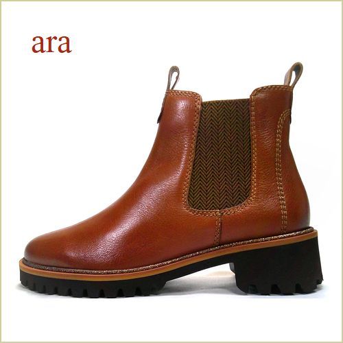 ara　アラ KENT ar31227br コニャック　【いい色 コニャックブラウン。バツグン履き心地！高機能High Soft インソール　ara KENT サイドゴアブーツ】
