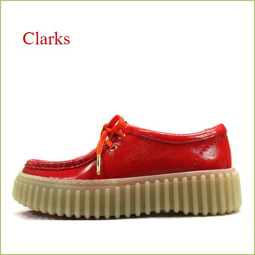 Clarks  クラークス　Torhill Bee  cl899re  レッドエナメル　【人気の厚底スタイル登場！　快適な衝撃吸収インソール　CLARKS　ワラビー】