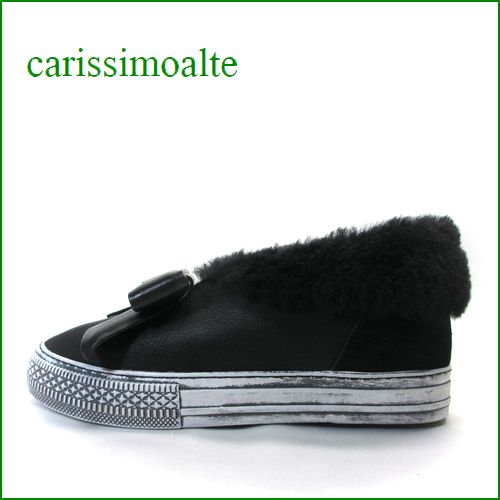 Carissimo alte   カリシモアルテ　cs105531bl  ブラック　【足首～つま先まで・・ほかほかムートン＊＊ carissimo alte  可愛いリボンのスリッポン】