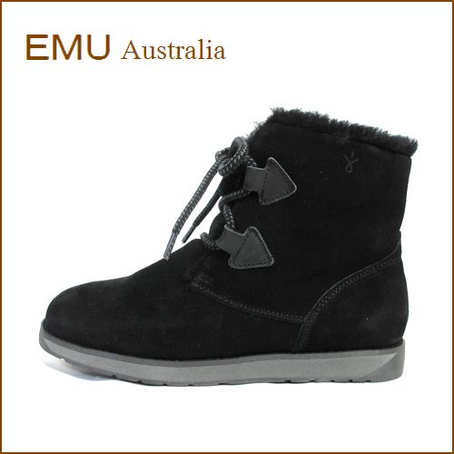 emu australia エミュー　featherwood　em10961bl　ブラック　【可愛い・・レースアップモデル・・emu australia オーストラリア産メリノウール・・フェザーウッド。】