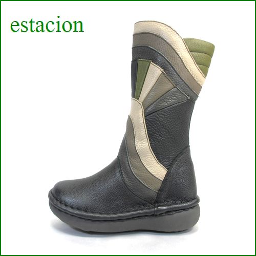 エスタシオン靴  estacion  et35bl　ブラックマルチ　【ちょっと長めで初登場！！さえてる 新鮮色達。。。エスタシオン・・かわいいハーフブーツ】