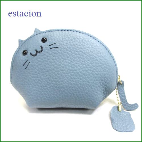 estacion　エスタシオン　コインケース　etw8097bu　ブルー猫　【可愛いねこちゃんの財布・小物入れにもなる・・エスタシオン コインケース】