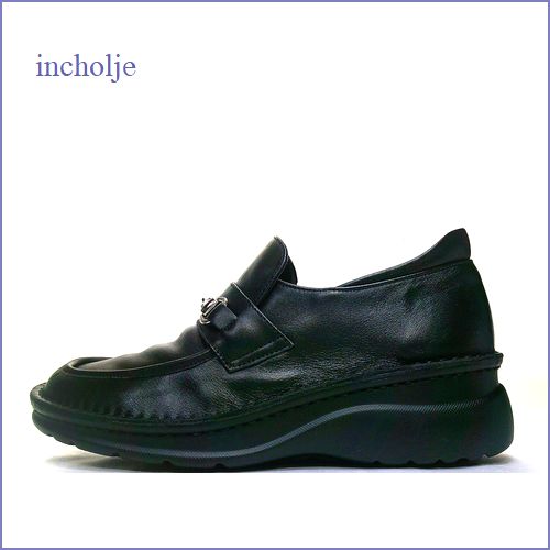 インコルジェ incholje in6010bl ブラック 【ソフトなレザーで バツグンのフィット感・ incholje 注目ビットローファー】