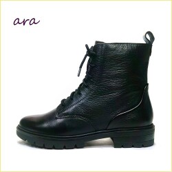 ara　アラ ar11260bl　ブラック　【形の良い丸さのトー・快適優秀なハイソフトインソール！ 　ara・レースアップブーツ】