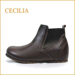 cecilia　セシリア　 ce5609dn　ダークブラウン　【可愛いまん丸トゥ・・・ 楽らくワイズの巾広４Ｅ・・cecilia サイドゴアブーツ】