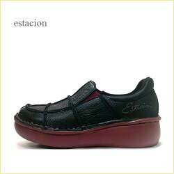 エスタシオン靴  estacion   et1815bl　 ブラック　【軽くなってます・気持ちいいふわふわクッション・estacion　パッチワークのスリッポン】