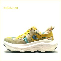 エスタシオン靴  estacion   et2503bg　 ベージュ　【可愛いお花模様・楽なふわふわクッション・エスタシオン靴　厚底スニーカー】