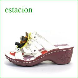 エスタシオン靴  estacion  et89iv　アイボリー　【ふわふわクッション。。エスタシオン　すごく可愛い・ラッパフラワー。。ミュール】