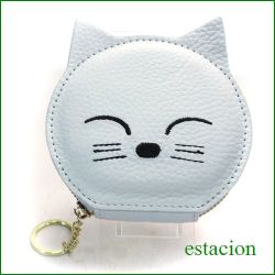 estacion　エスタシオン　コインケース　etw1009wt　ホワイト　【可愛い白ネコちゃん・・・チャームにもなる。エスタシオン コインケース】