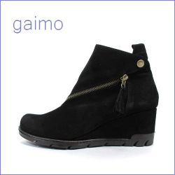 gaimo  ガイモ　gm1031bl  ブラック　【コロンとかわいい丸さ・・スペイン発！gaimo・・足を包む柔らかレザーのウェッジショート】【レディース】