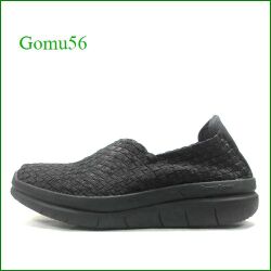 Gomu56 ゴムゴム　gm5757bl ブラック 【可愛いボリュームソール・・伸びるゴムゴム・・ Gomu56 かかとが踏めるスリッポン】