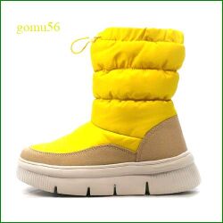 Gomu56  ゴムゴム　gm8560ye  イエロー  【軽量ソールでどんどん歩こう！クッションの良いパンケーキインソール Gomu56  ショートブーツ】