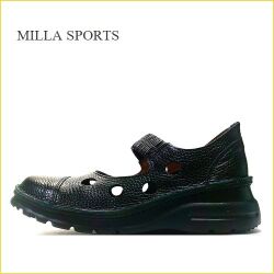 milla sports   ミラスポーツ  mi1051bl  ブラック　【軽いソールで歩こう！可愛いくしゅくしゅベルト milla sports スポッと履ける甲ベルト】