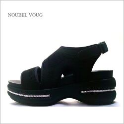 nouble voug relax　 ヌーベルボーグリラックス　nv1006bl 　ブラック　【ボーリュームアップの可愛いソール　どんなコーデも◎　人気の 厚底 サンダル】