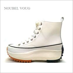 nouble voug relax　 ヌーベルボーグリラックス　nv7268wt 　ホワイト　【どんなコーデも相性◎◎　シンプルデザイン・人気の 厚底 スニーカー】