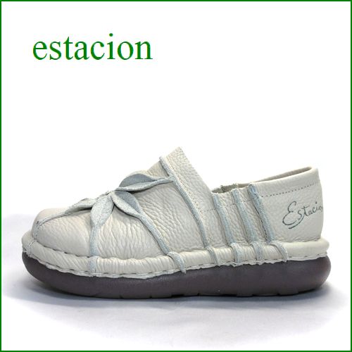エスタシオン靴 estacion et199iv アイボリー 【可愛いお花が咲いて