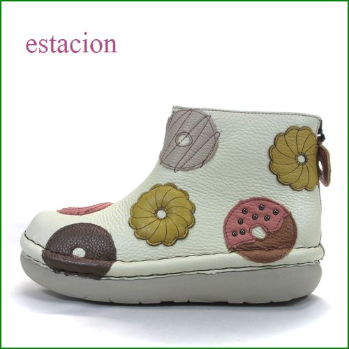 エスタシオン ドーナツ ブーツ estacion et373iv アイボリー