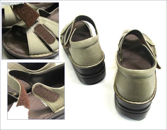 put's♡プッツ♡23cm♡EEE♡サンダル♡ミュール♡ベージュシルバー日本製 Put's プッツ pt41961ok オークベージュ 【横幅が調整できるから