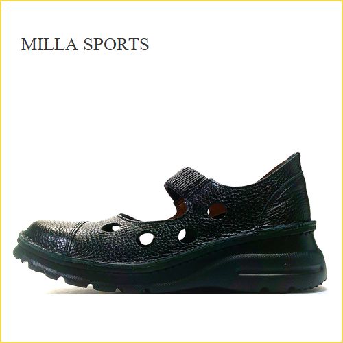 milla sports   ミラスポーツ  mi1051bl  ブラック　【軽いソールで歩こう！可愛いくしゅくしゅベルト milla sports スポッと履ける甲ベルト】