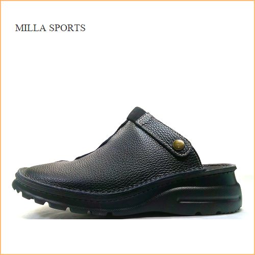 milla sports   ミラスポーツ  mi314bl  ブラック　【軽いソールで歩こう！バックベルトにもなる milla sports スポッと履けるサボサンダル】