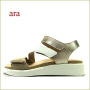 ara　アラ ar21407sa　サンドホワイトプラチナ　【オシャレな３色カラー・快適・優秀なハイソフトインソール！ 　ara・マジックベルト サンダル】