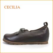 cecilia　セシリア ce05dn　ダークブラウン　【可愛いフラワーカット・・・楽らくワイズ 巾広４Ｅ・・cecilia ひもひもスリッポン】