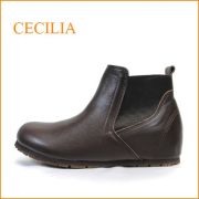 cecilia　セシリア　 ce5609dn　ダークブラウン　【可愛いまん丸トゥ・・・ 楽らくワイズの巾広４Ｅ・・cecilia サイドゴアブーツ】