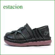 エスタシオン靴  estacion   et199bl　 ブラック　【可愛いお花が咲いている・・楽なふわふわクッション・エスタシオン靴　横幅広いスリッポン】