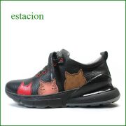 エスタシオン スニーカー  estacion  et2002bl  ブラック　　【歩くたび空気を入れ替える・・不思議な穴。。エスタシオン・３匹の猫 スニーカー】