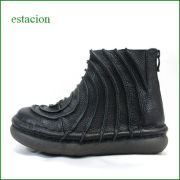 エスタシオン靴 estacion et340bl  ブラック　【新ぐるぐるデザインが登場！ ふわふわクッションの・・エスタシオン靴・・アンクルブーツ】
