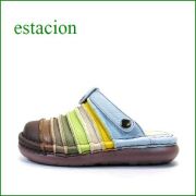 エスタシオン靴  estacion  et36br　ブラウンマルチ　【オールシーズン大活躍・・エスタシオン　ふわふわクッション　可愛い しましまサボ】
